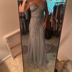 Pastel blue beaded gown